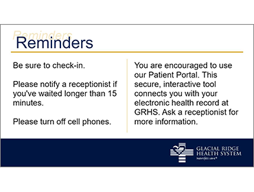 Glacial Ridge Health Systems Digital Signage